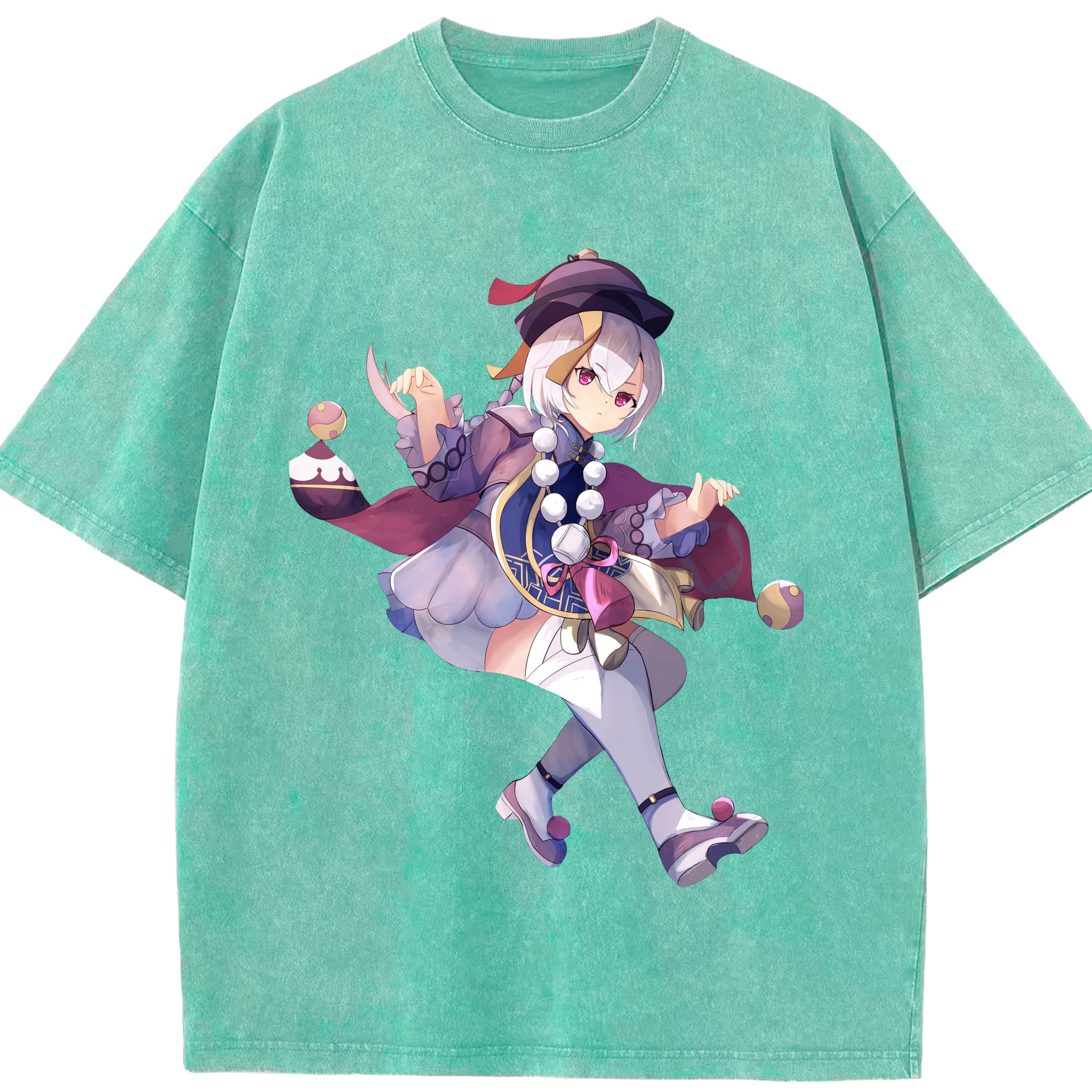 げんし神 七七 なな  genshin Nana 綿100% ヴィンテージ風 半袖Tシャツ（フロントプリント）